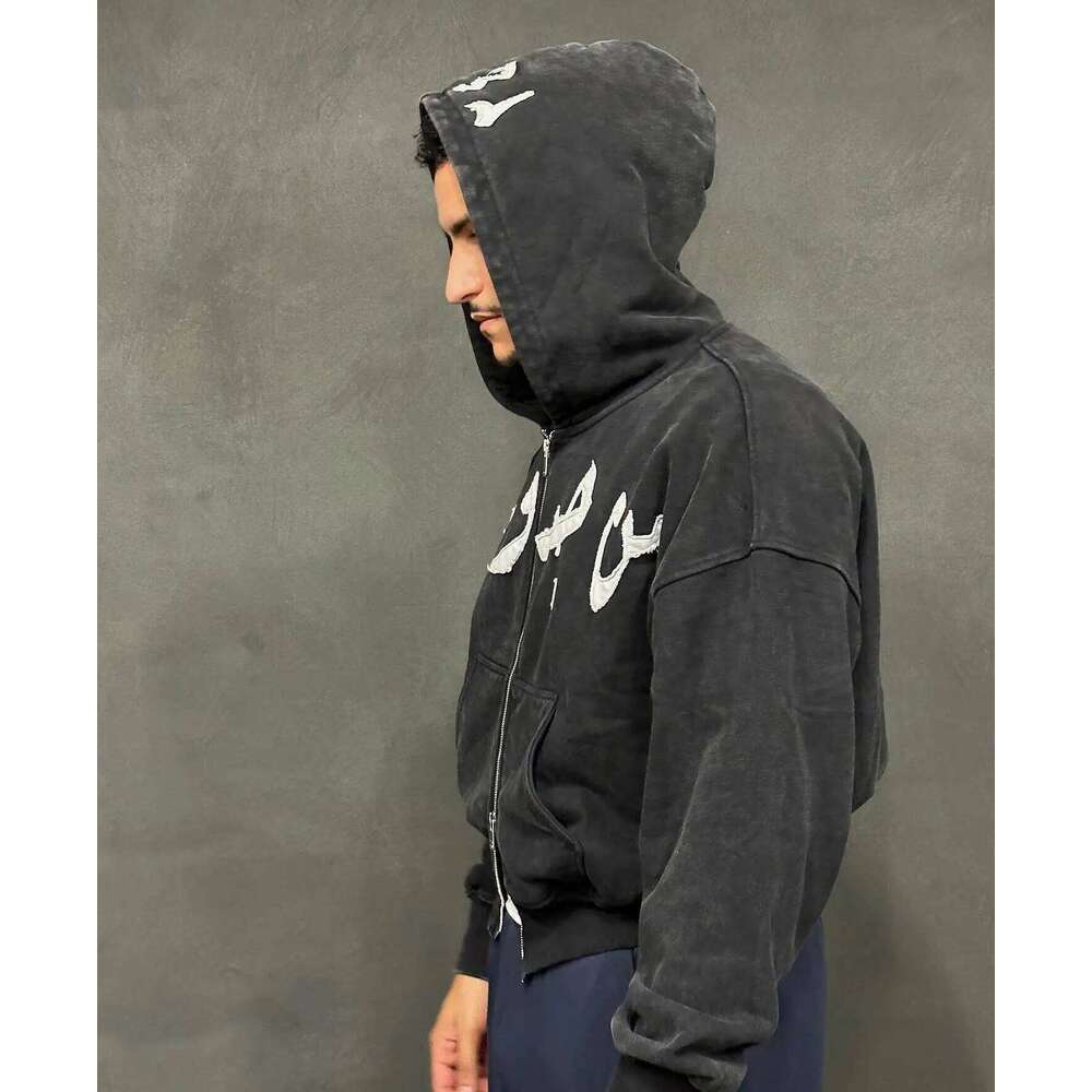 Designer Leisure High Quality American Retro Autumn New Letter Graphic Embroidered Hoodie Men Jacket Loose Oversize Haruku Women Sweatshirt Couple Clo