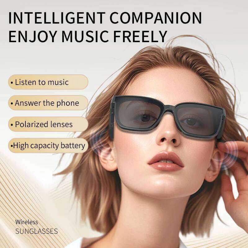 Designer brand niche smart bluetooth portable wireless HD headset with waterproof microphone sunglasses
