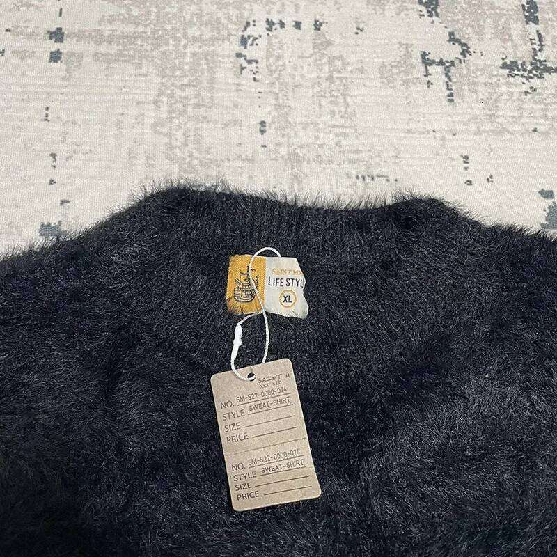 Classic Letter Jacquard Saint Sweater Men Women Couple Casual Black Knitted Sweatshirts High Quality Crewneck Pullovers