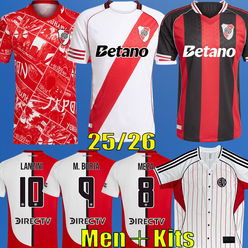 25 26 River plate MEZA soccer jerseys M BORJA LANZINI SOLARI MASTANTUONO LIBERTADORES camisetas Men Kids Kits Set 2025 2026 football shirts COLIDIO equipments