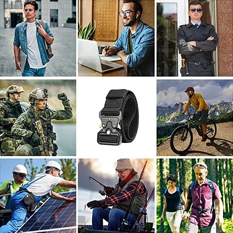 Outdoor Hunting Metal Tactical Belt Alloy Buckle High Quality MultiFunction Marine Corps Canvas for Men Mens 250716