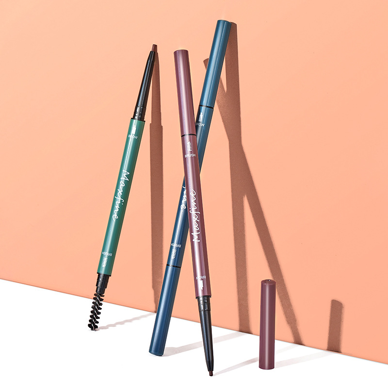Colored Double Headed Waterproof Eyebrow Pens Eyebrow 2 In 1 Pen 6 Colors Perfect Eyebrow Long-Lasting Natural Makeup Double Head Brown Pencil Waterpr