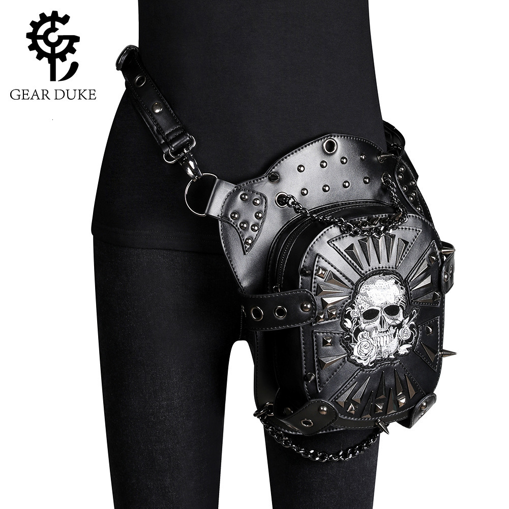 Guangzhou Women Punk Motorcycle Skull Single Shoulder Ladies Crossbody PU Outdoor Waist Bag ddmymoon
