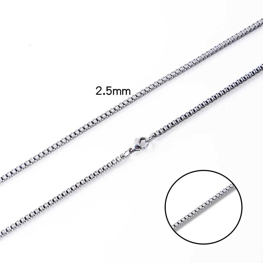 18 to 24 Inch Mens Thin Box Chain Necklace 1.5/2/2.5/3MM Stainless Steel Chain Link Collars Gift Male DIY Jewelry XJ250708