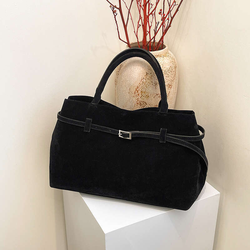Cross-Border New Trendy Fashion Versatile Retro Suede Tote Design Handbag Shoulder Bag
