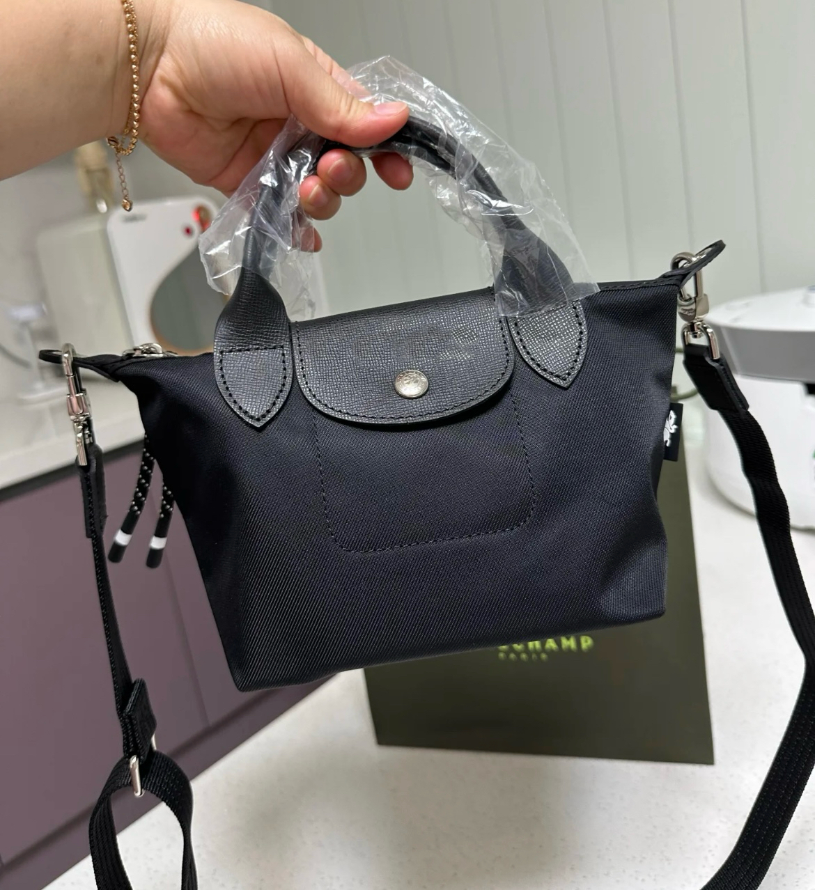 French Longchamp Mini Dumpling Commute Versatile Crossbody Handbag Womens Small Bag With Perforated Shoulder Strap Large Shopping Bag Portable shopping Long