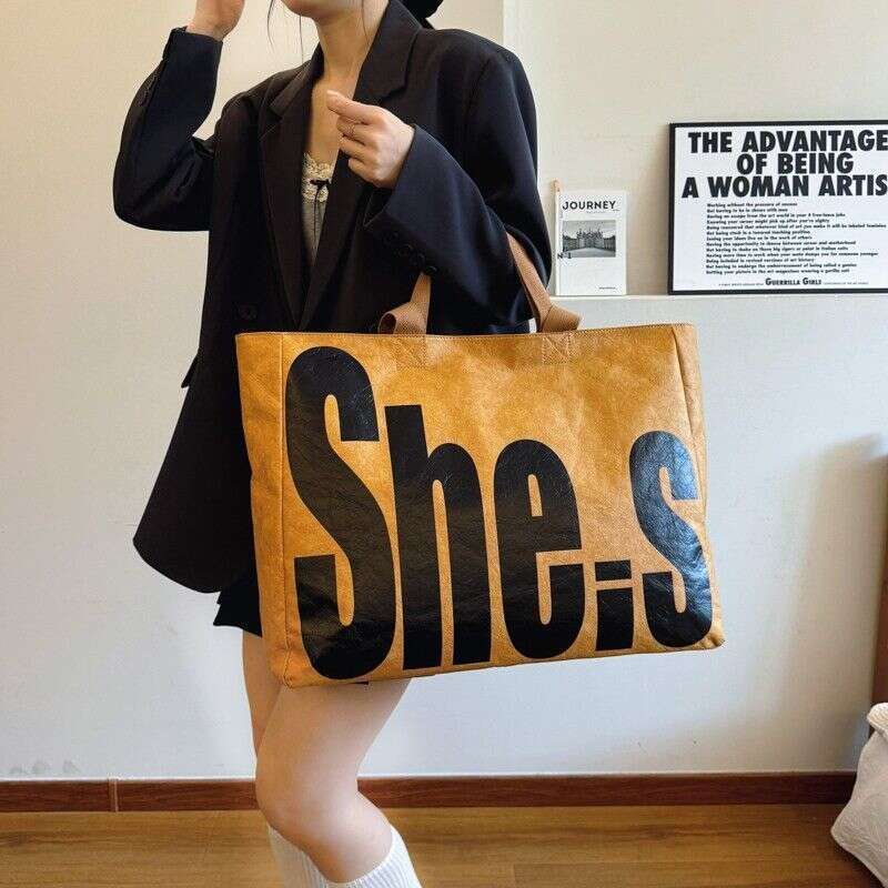 Designer Bag Tote bag Shoulder bag Single Trendy Cool Korean Style Backpack Extra Shopping Casual Versatile Tyvek Large Bag