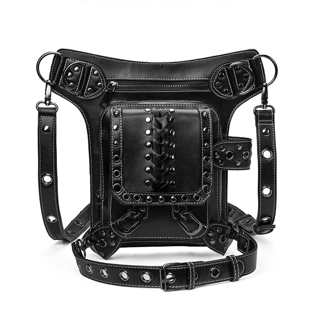 2025 New Women Punk PU Leather Women's Crossbody Outdoor Cycling Waist Bags for Men ddmymoon