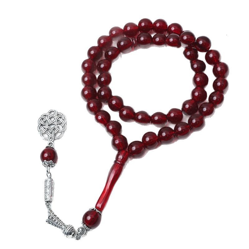 Islamic Tasbi 33 rose gold resin amber tesbih silver metal Tassel Muslim Ramadan gift Arabic prayer beads 240918