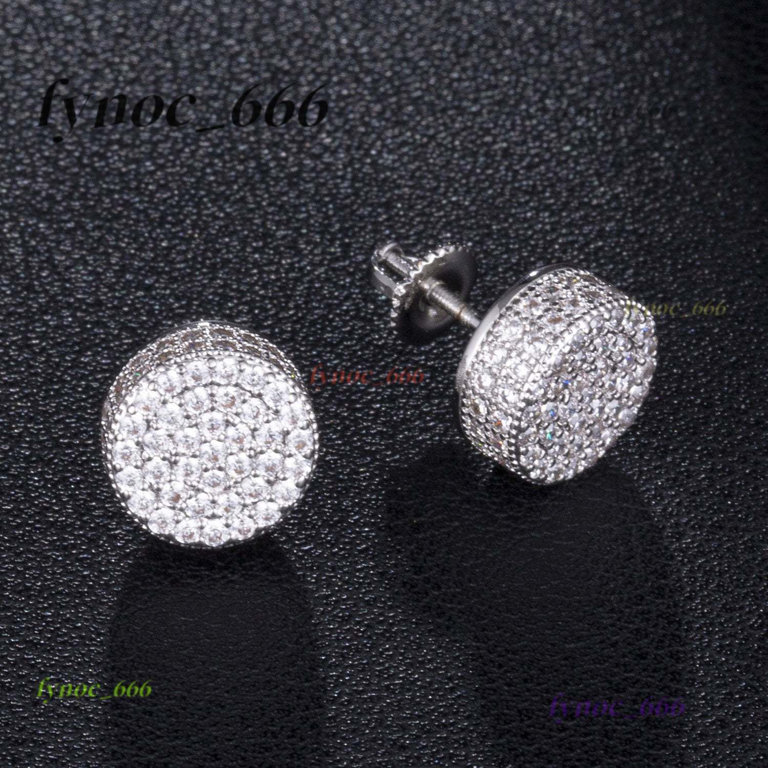 New Fine Jewelry HipHop Iced Out Moissanite Diamond Yellow Gold Color 925 Sterling Silver VVS Moissanite Stud Earring for Unisex