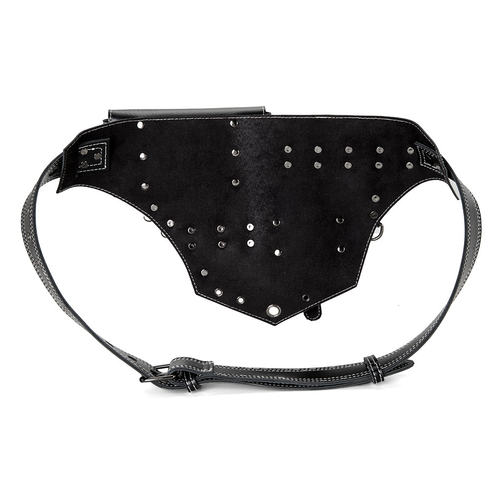 Medieval Style Bag for Women, Steampunk PU Leather Coin Purse, Decorative Waist Bag, Black ddmymoon