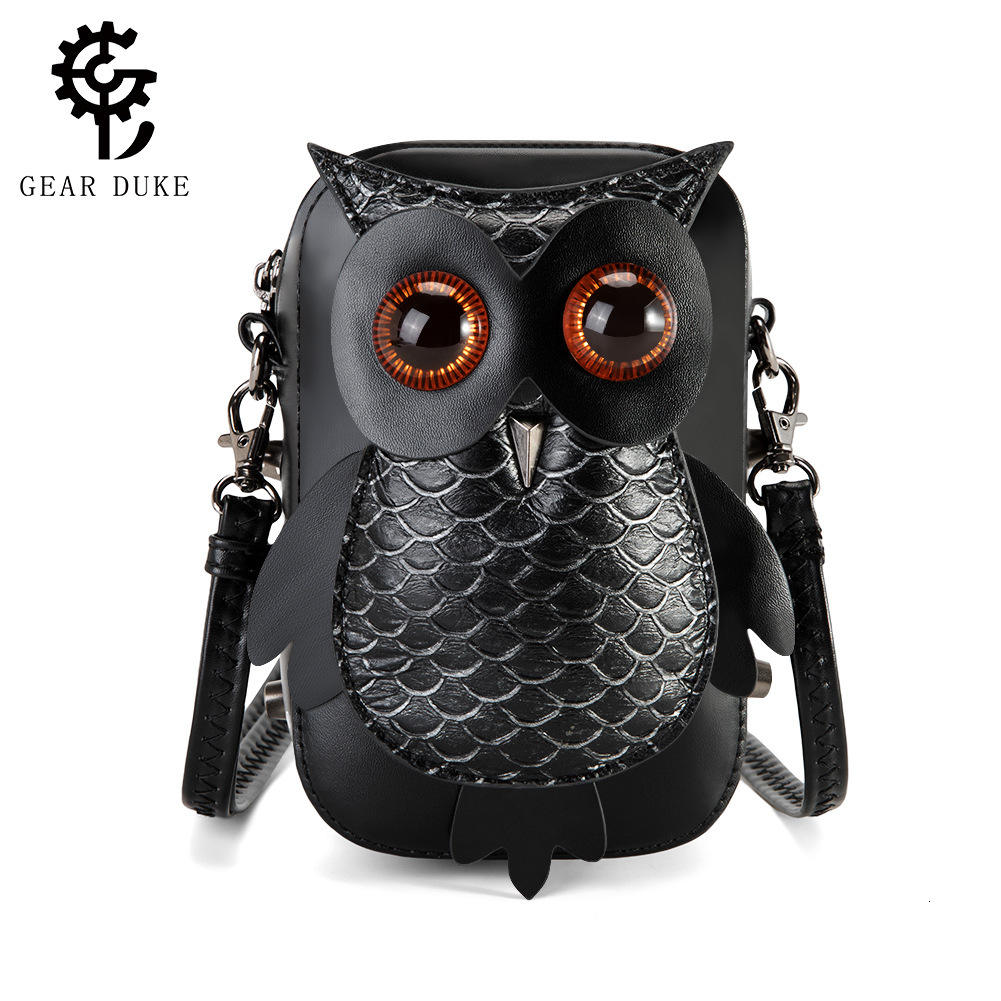 Creative for Women Punk Style Single Shoulder Crossbody Niche Owl Coin Purse Small Square Bag ddmymoon