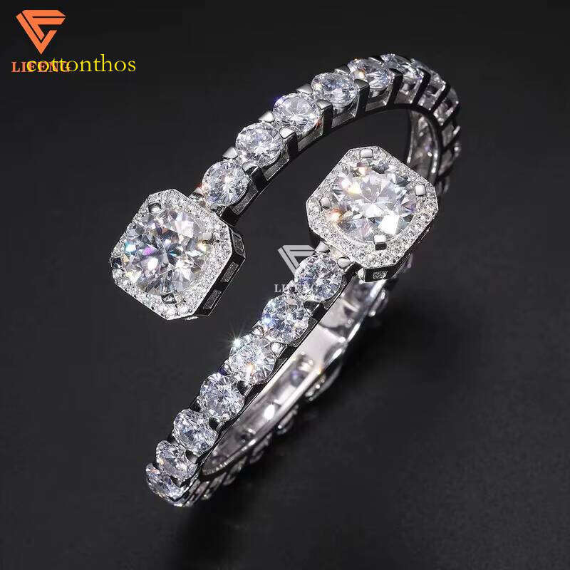 Lifeng Jewelry Bangle VVS Dia Sterling Sier Women Men Hiphop Moissanite Bracelet