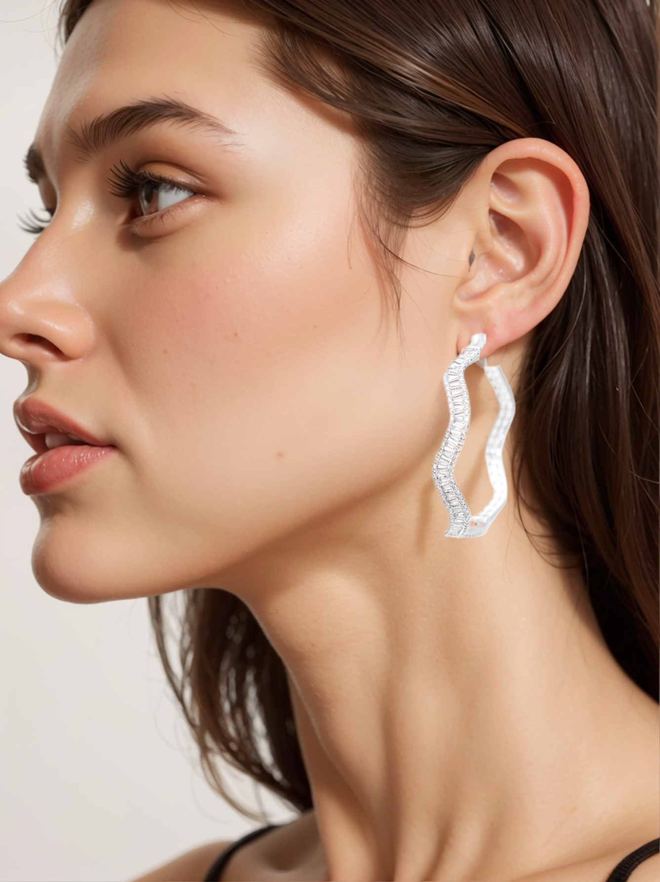 18K gold-plated large hoop - classic thick and substantial earrings, low-sensitivity atmospheric jewelry, suitable for women