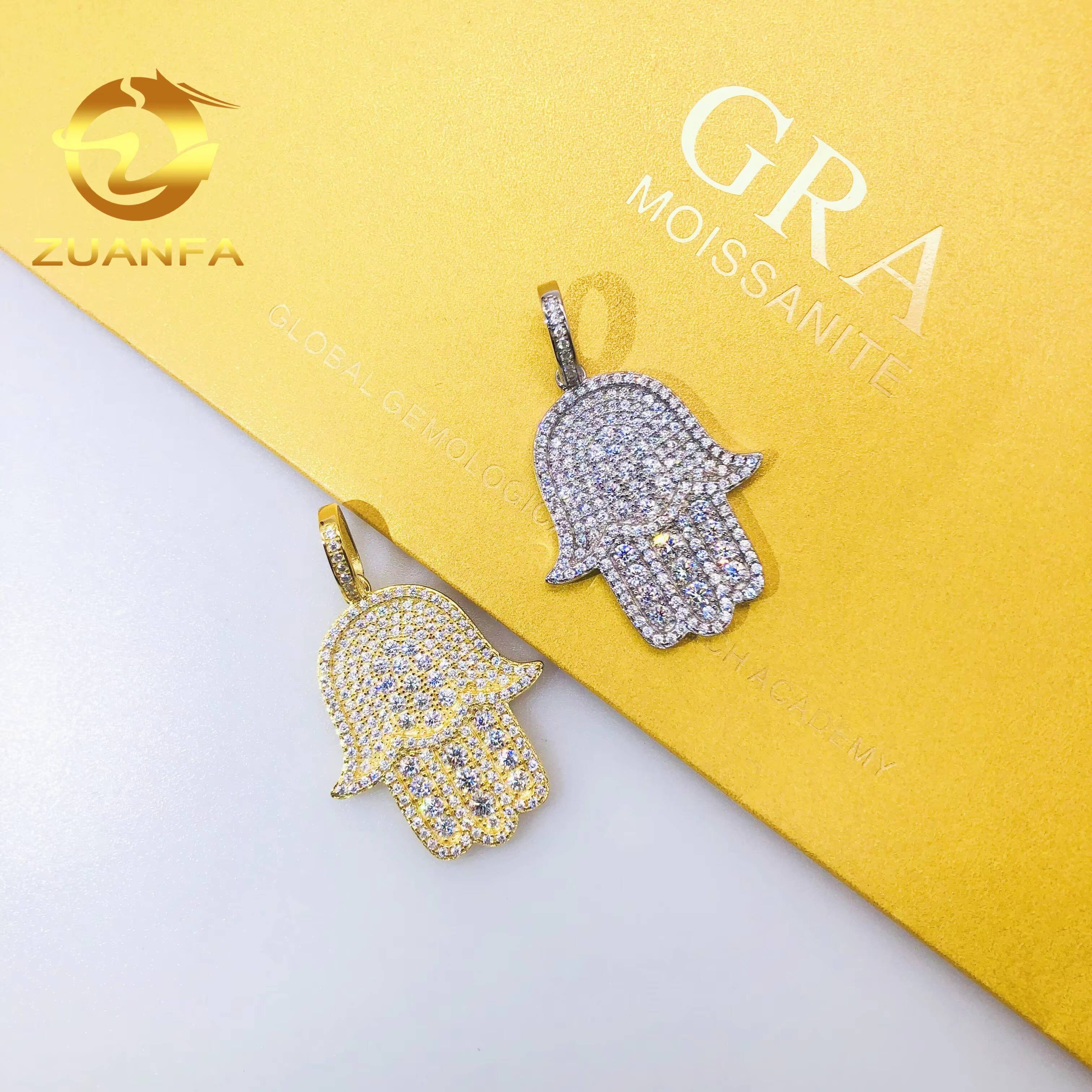 Wholesale Price Sterling Silver 925 Custom Vvs Moissanite Diamond Hip Hop Iced Out Jewelry Wing Pendant