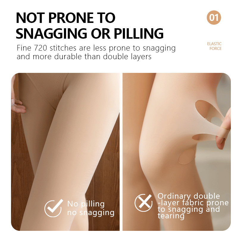 Water-light high-waisted tummy-control stockings for spring, summer, and fall in nude color, thin style, leg-flattering stockings for women, medium-th