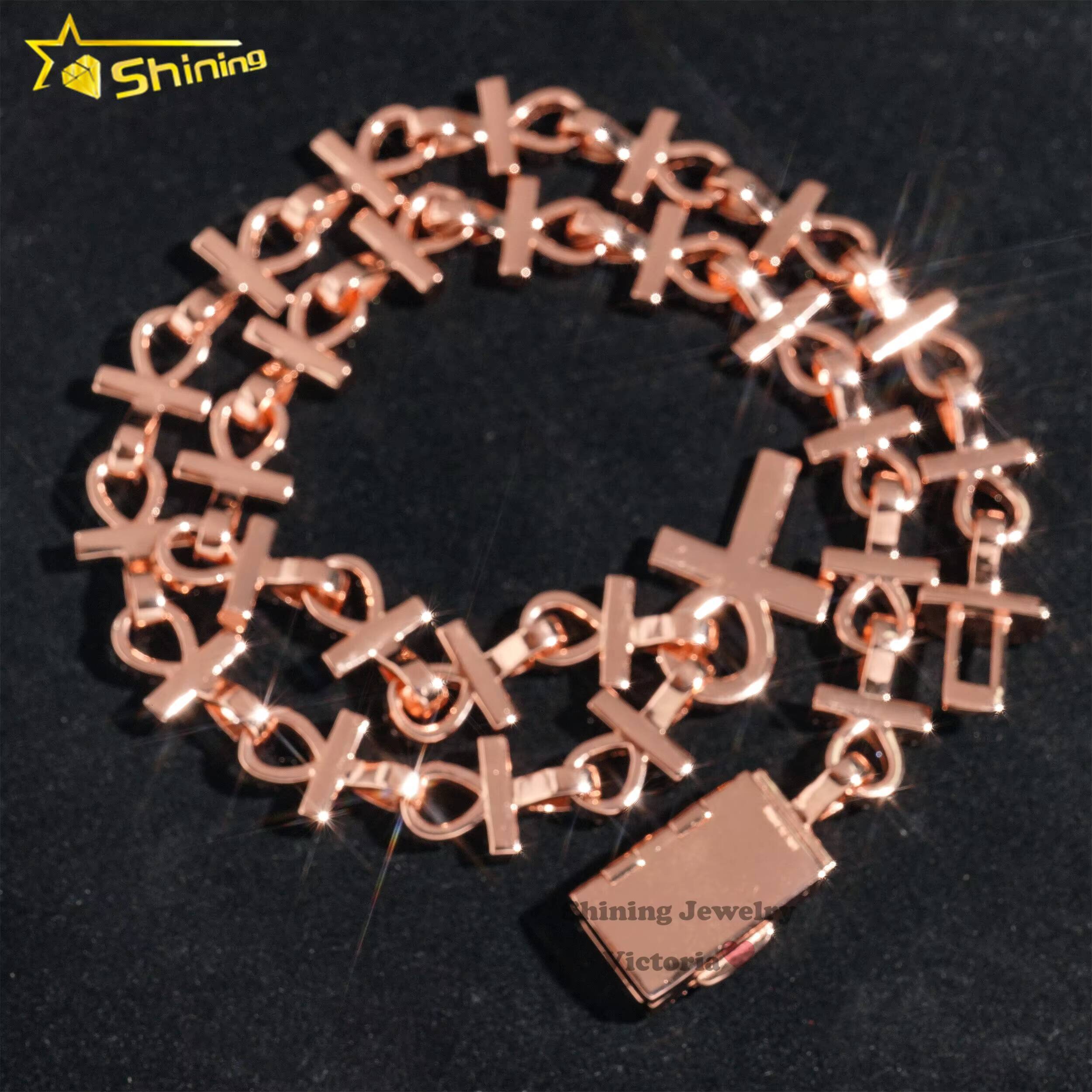 Hip Hop Rock Style Rapper Fashion Jewelry Personalized Custom Ankh Necklace Iced Out Moissanite Cross Pendant Cuban Chain