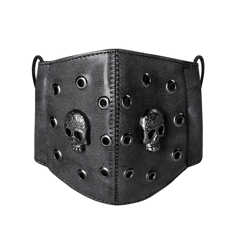 Punk PU Leather Unisex Skull PM2.5 Dust Mask Performance Costume Accessory ddmymoon