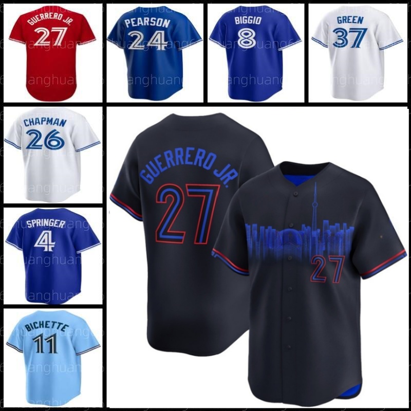 Alek Manoah 27 Vladimir Guerrero Jr. Baseball Jersey Bo Bichette George Springer Matt Chapman Yusei Kikuchi Cavan Biggio Nate Pearson Hyun-Jin Ryu Joe Carter