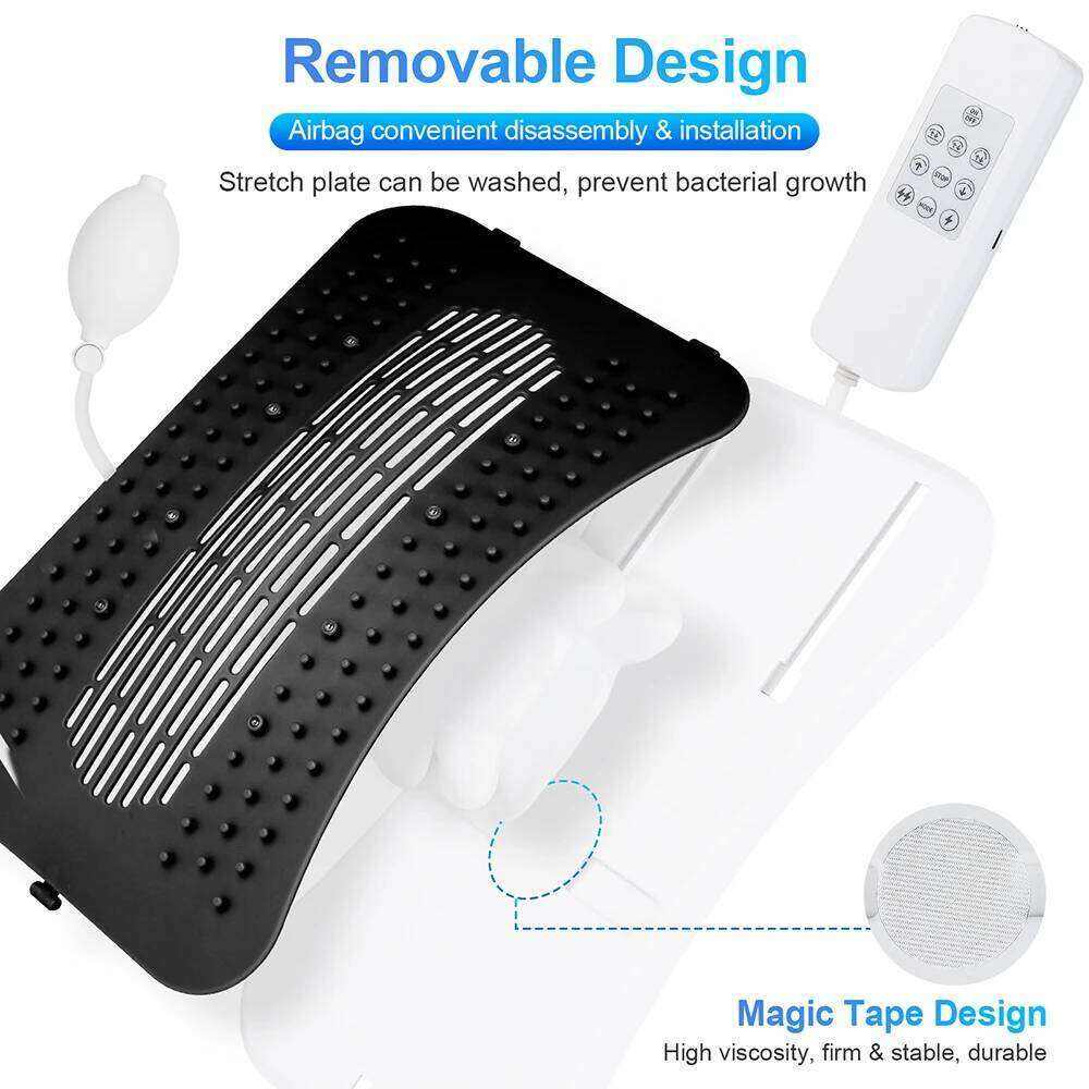 2-In-1 Electric+Manual Stretcher Adjustable Height Airbag Waist Back Stretching Massager Lumbar Support Traction Maseador