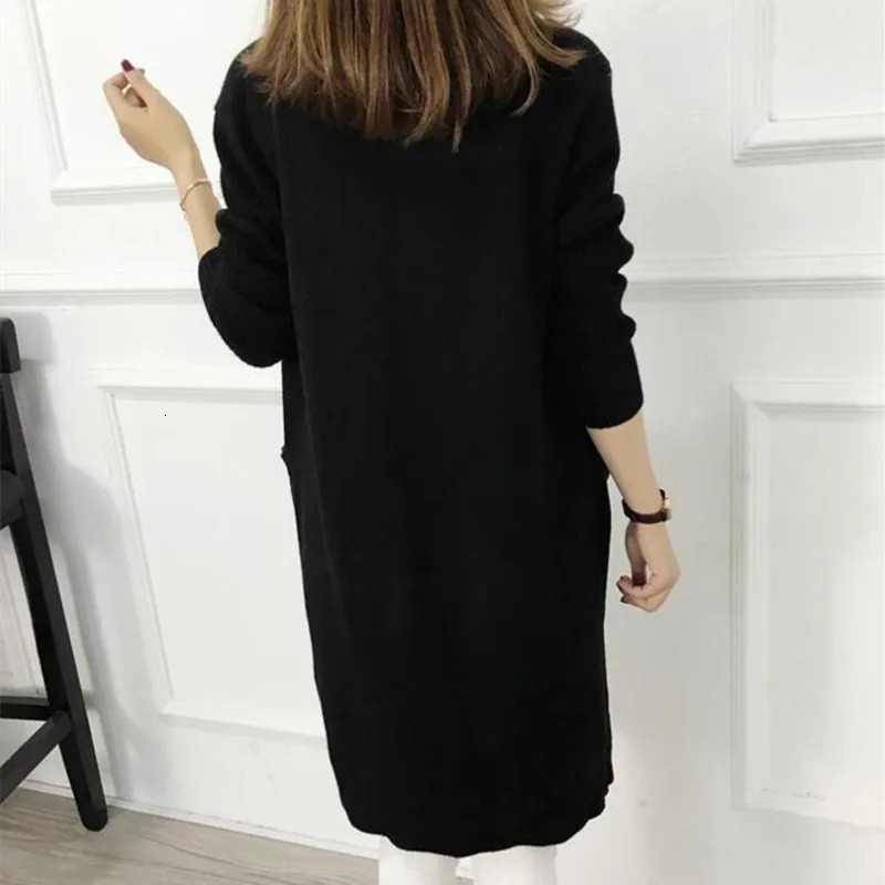Autumn Winter Knitted Sweater Women Long Cardigan Korean Fashion Female Cardigans Sleeve Coat Jacket Ladies Outerwear 250728