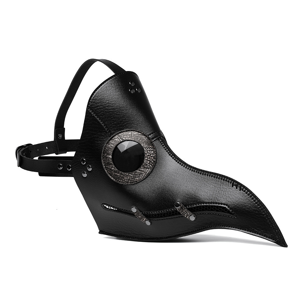 Halloween Punk Masquerade Plague Doctor Mask Novelty Funny Black Headgear Prop ddmymoon