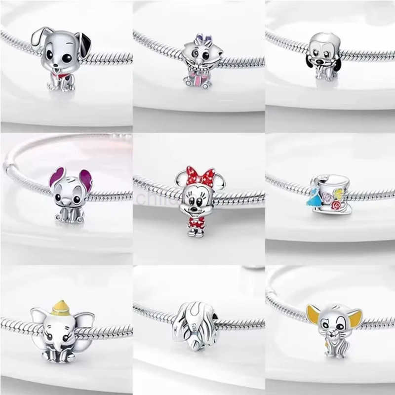 Disney 925 Silver Plated Pendant Beads Suitable for Original DIY Accessories Bracelet Womens Fashion Gift Jewelry Charms W20250728