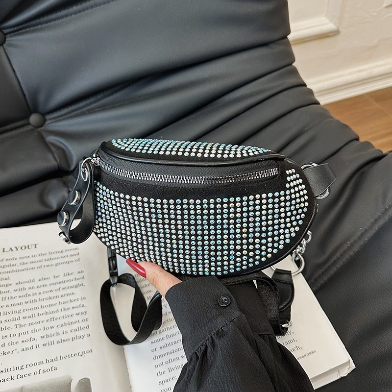 Luxury Brand Designer Bag New Diamond-Studded Chest Bag Hot-Selling Rhinestone Bag Simple Stylish Fashion Waist Bag Women's Single Shoulder Cross