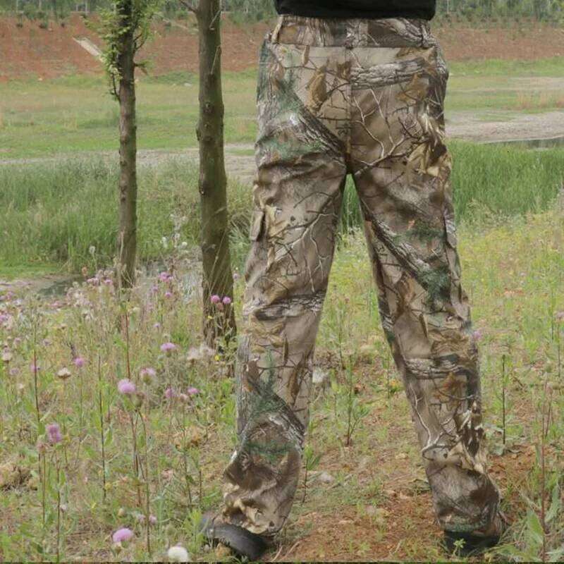 Fashion Men Pants Large Size Cotton Breathable Bionic Camouflage Trousers Outdoor Hiking Fishing Jungle Hunting Long Bottoms
