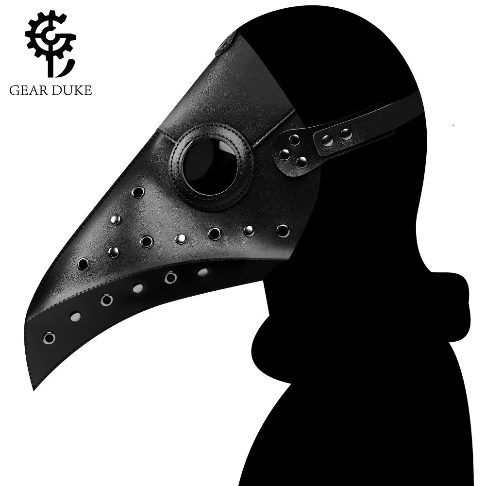 Halloween Punk Party Plague Doctor Beak Mask Bar Stage Performance Supplies Black ddmymoon