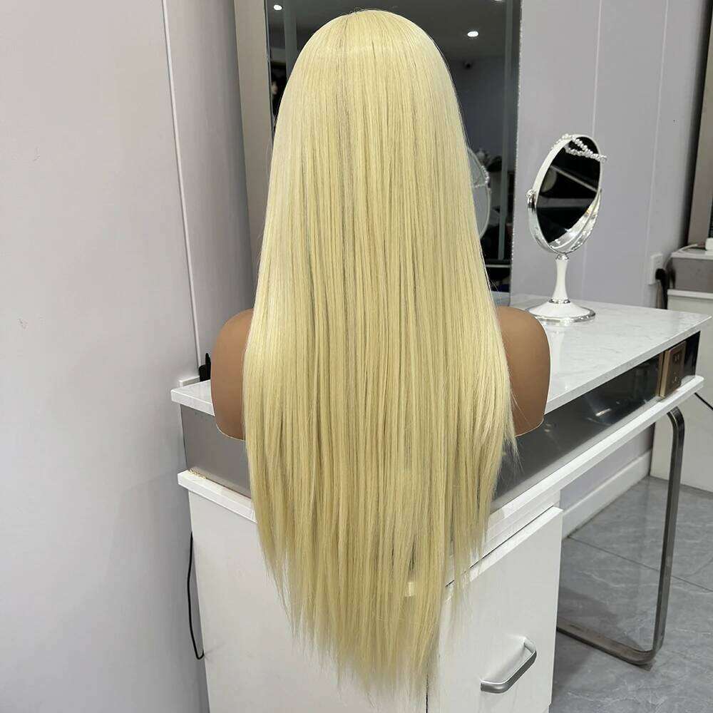Synthetic Blonde Wig Lace Front Wigs For Women Long Silky Straight Human Hair Glueless Natural Hairline Heat Resistant Fiber Cosplay