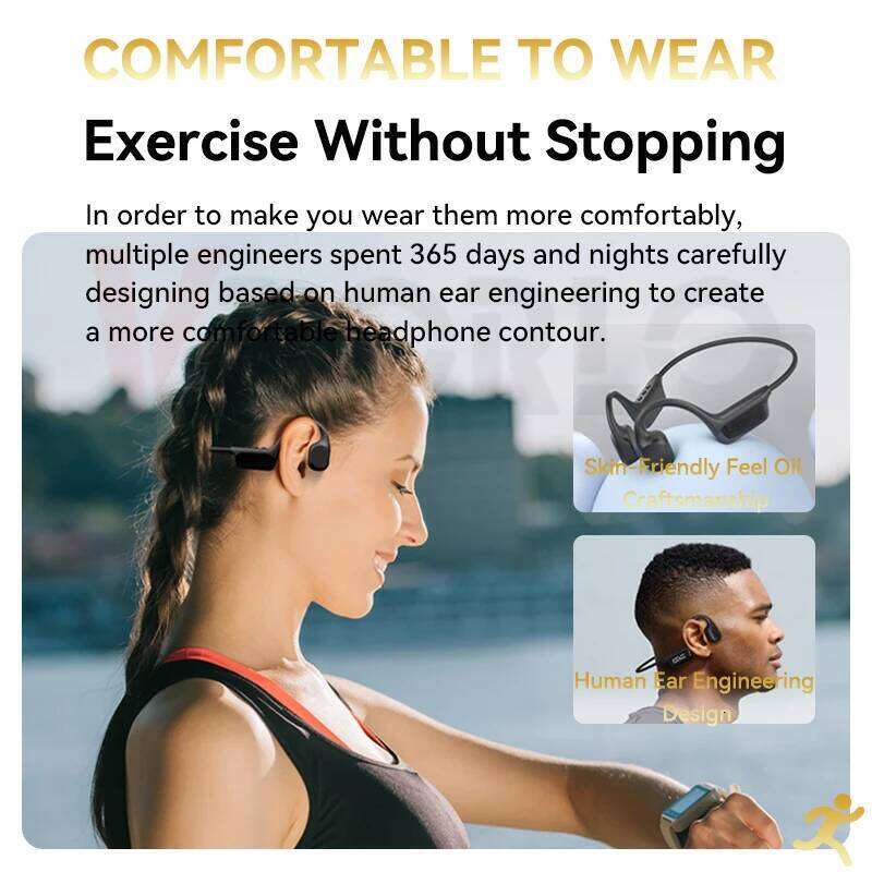 Designer Famous Brand Bluetooth True Bone Conduction Headphones Waterproof DT MP Built In GB Memory LED Digital Display For Swiming