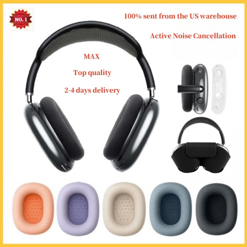 For max 3 Headphone airpodmax Wireless Earphone pods maxes ANC Top Quality pro Max 2 Headphones Metal Earmuffs Smart Case