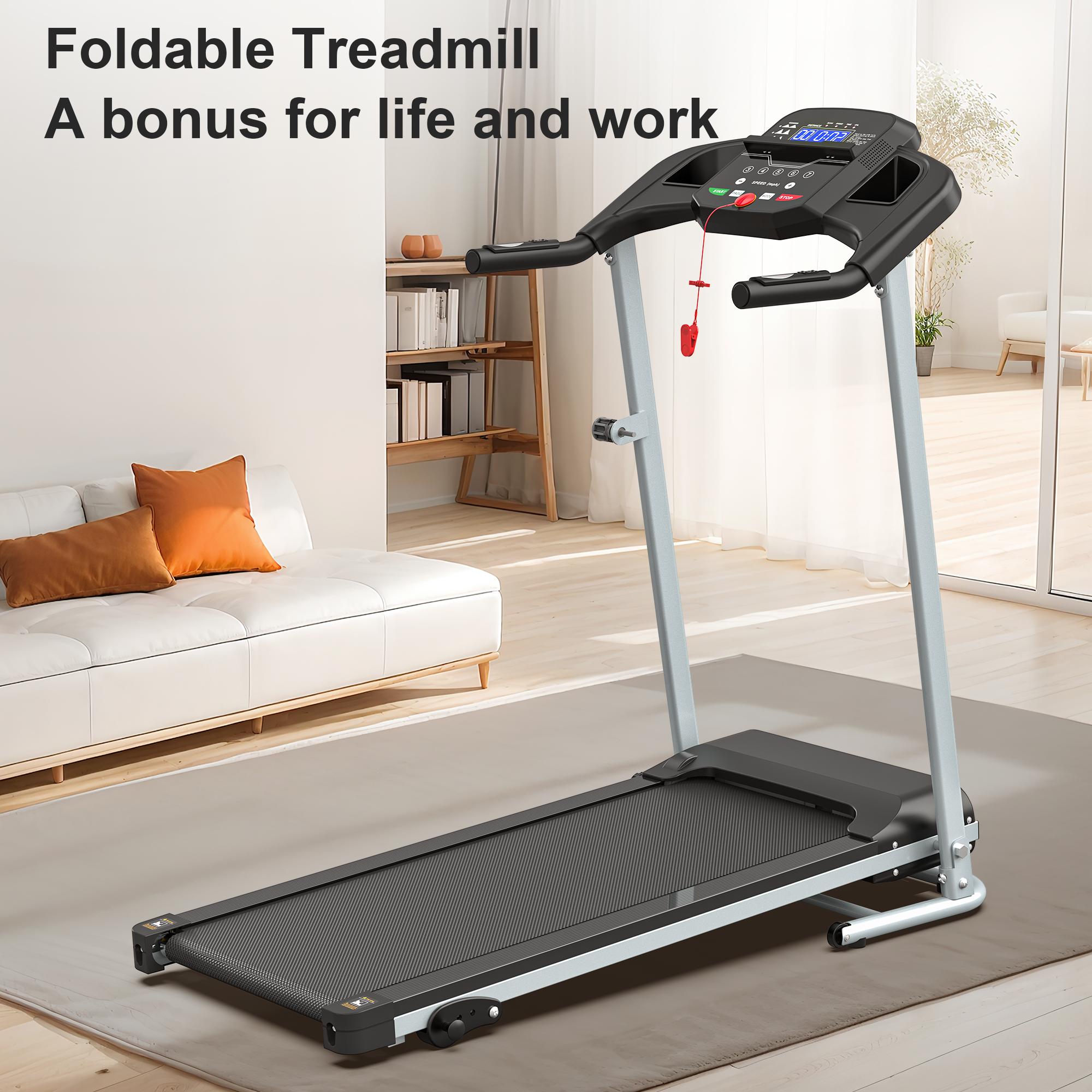 Multi-functional Household Folding Running Machine with Adjustable Speed Settings