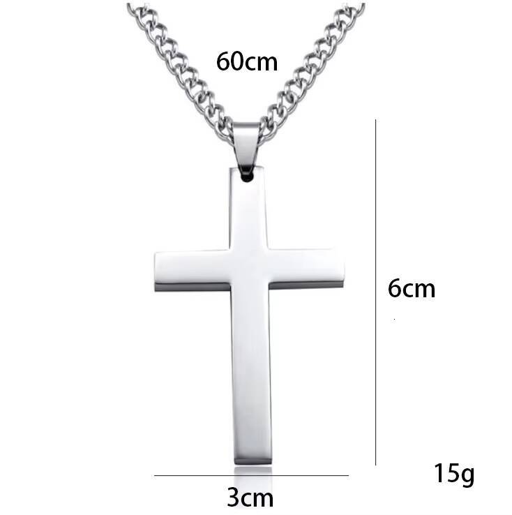 Hot Sale Simple Cross Pendant Necklace 18K Gold-plated Titanium Steel Stainless Steel Cross Necklace Men Women Jewelry Wholesale