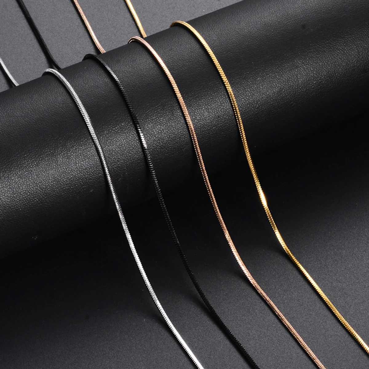 0.9/1.2/1.5/2mm Width Stainless Steel Square Snake Chain Necklace Choker DIY Gift For Men Womens Fashion Waterproof Jewelry XJ250708