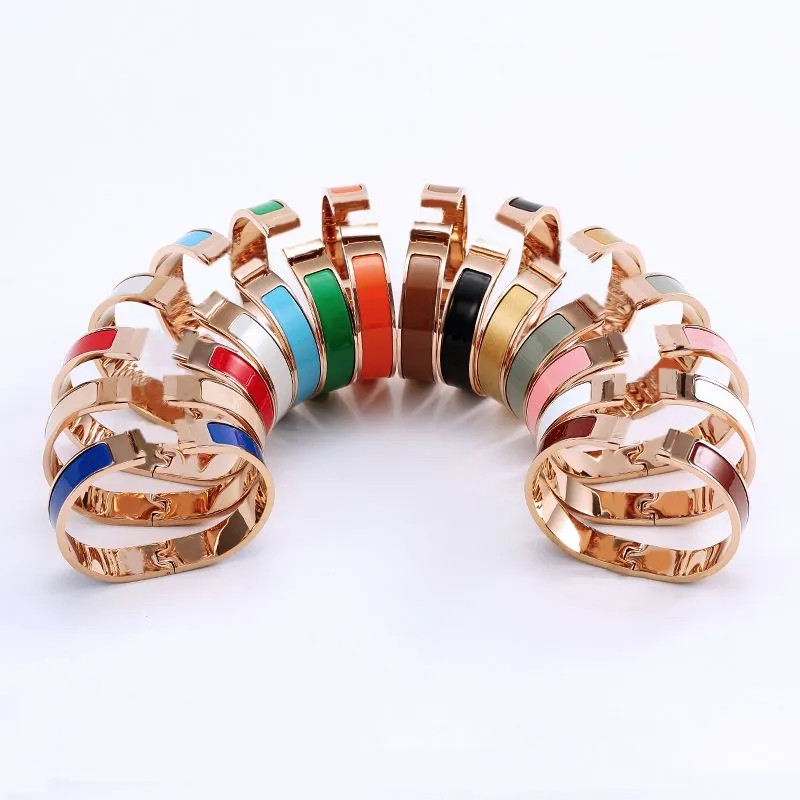 Classic bangle H designer bracelet jewlery enamel stainless steel bracelets designer for women luxury mens bracelets silver gold with bag
