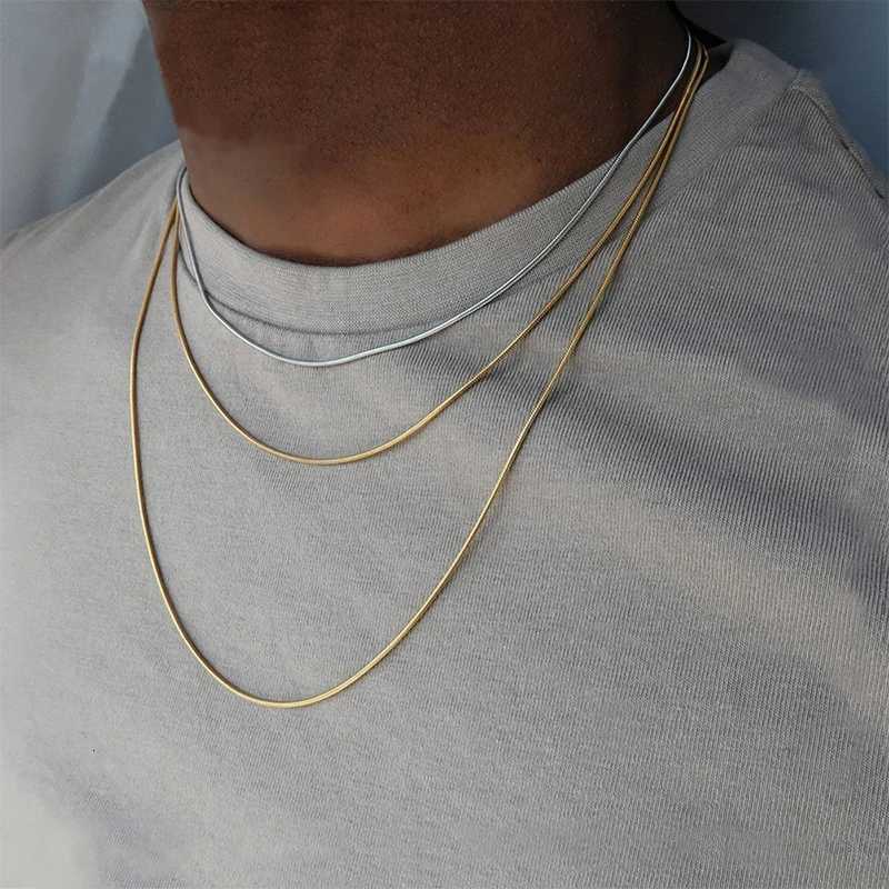 100% Chain Necklace Mix And Match For Women Men Stainless Steel Snake Twist Long Collar High Polished Non Fade XJ250708