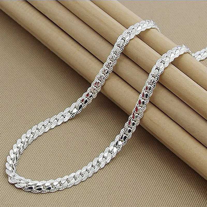 20-60cm 925 Sterling Silver Luxury Brand Design Noble Necklace Chain For Women Men Fashion Wedding Engagement Jewelry Gifts XJ250708
