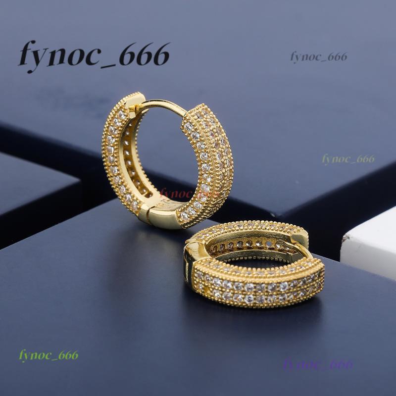 New Fine Jewelry HipHop Iced Out Moissanite Diamond Yellow Gold Color 925 Sterling Silver VVS Moissanite Stud Earring for Unisex