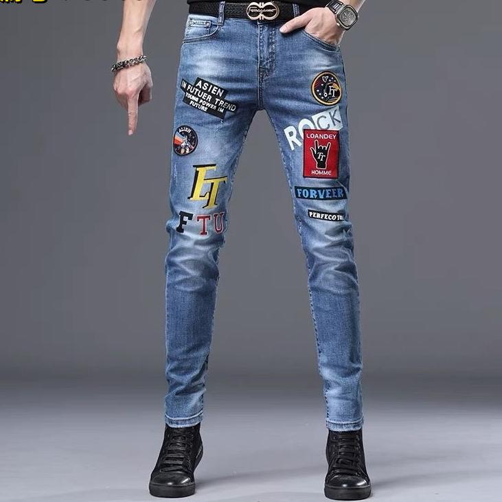 hot free shipping designer pants for man Slim fit small foot casual style