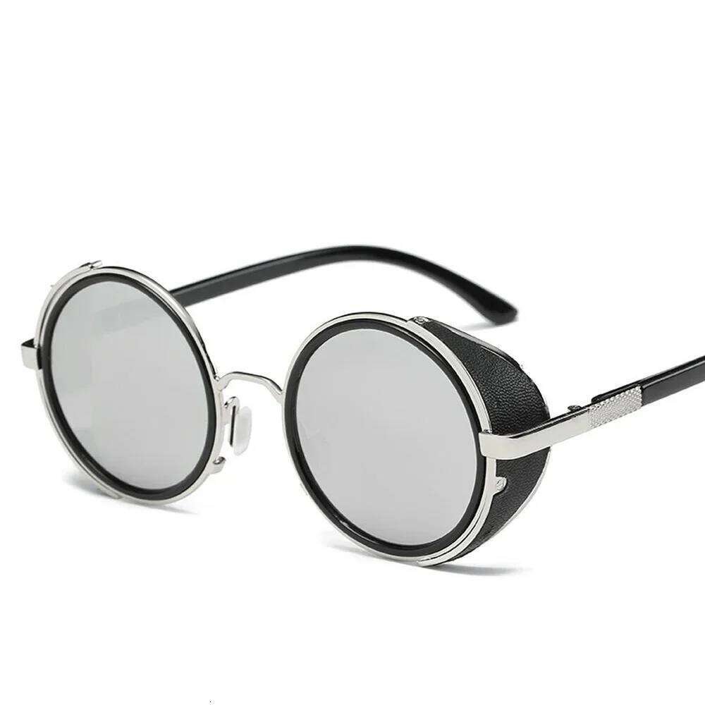 Steampunk Sunglasses Women Round Glasses Goggles Men Side Visor Circle Lens Unisex Vintage Retro Style Punk Oculos De Sol