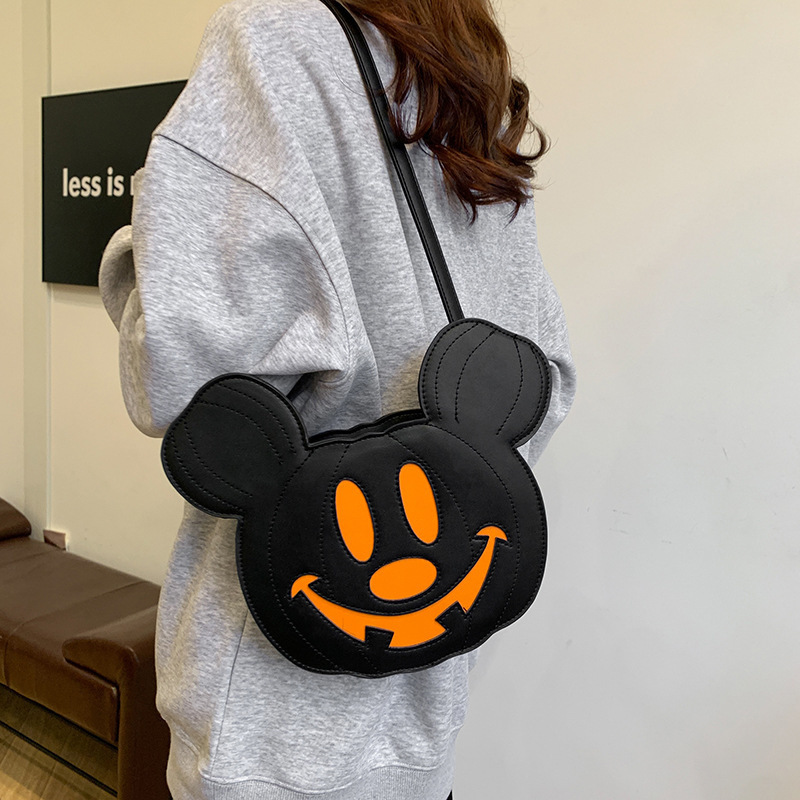 Lanjia- Single Shoulder Personality Niche Halloween Quirky Womens PU Crossbody Creative Patchwork Cartoon Bag 250728 F0e25