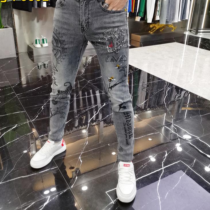 hot free shipping designer pants for man Slim fit small foot casual style