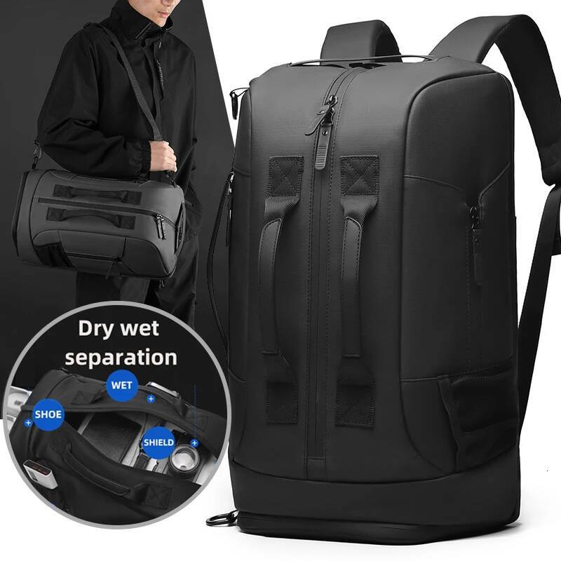 Men's Sports Bag Gym Fiess Yoga Bags with Shoes Pack Multi-Functional Boarding Backpack Outdoor Travel Hiking Lage Rucksack high-quality