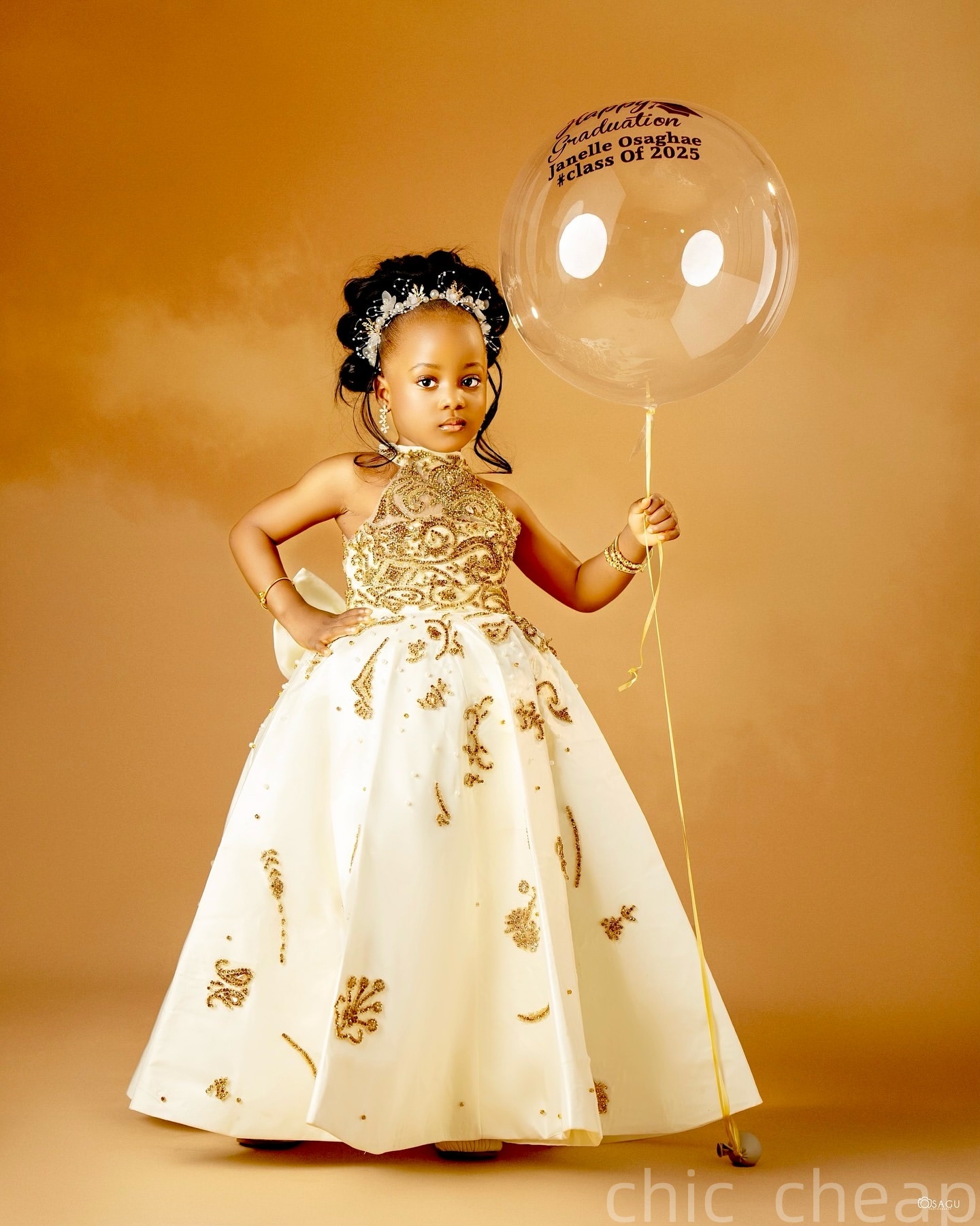 2025 Champagne A-line Flower Girl Dresses High Neck Lace Beaded Satin Little Girl Christmas Peageant Birthday Christening Tutu Dress Gowns ZJ411