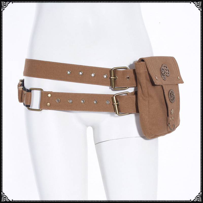 Steampunk Steam Motorcycle Medieval Canvas for Women Phone Waist Bag ddmymoon