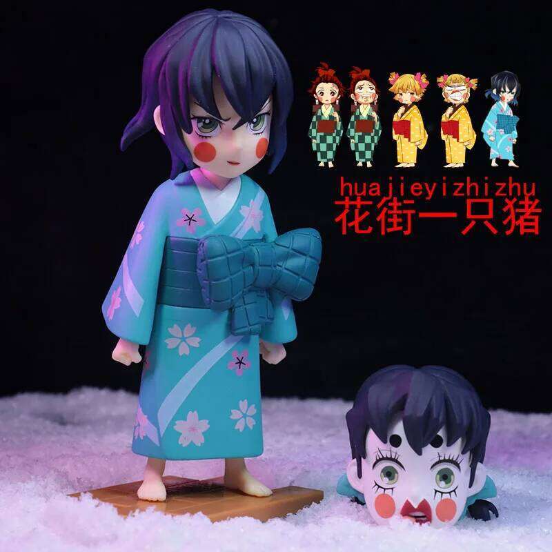 Demon Slayer Tanjirou Hashibira Inosuke Agatsuma Zenitsu Anime Model Action Figure PVC collection Toy