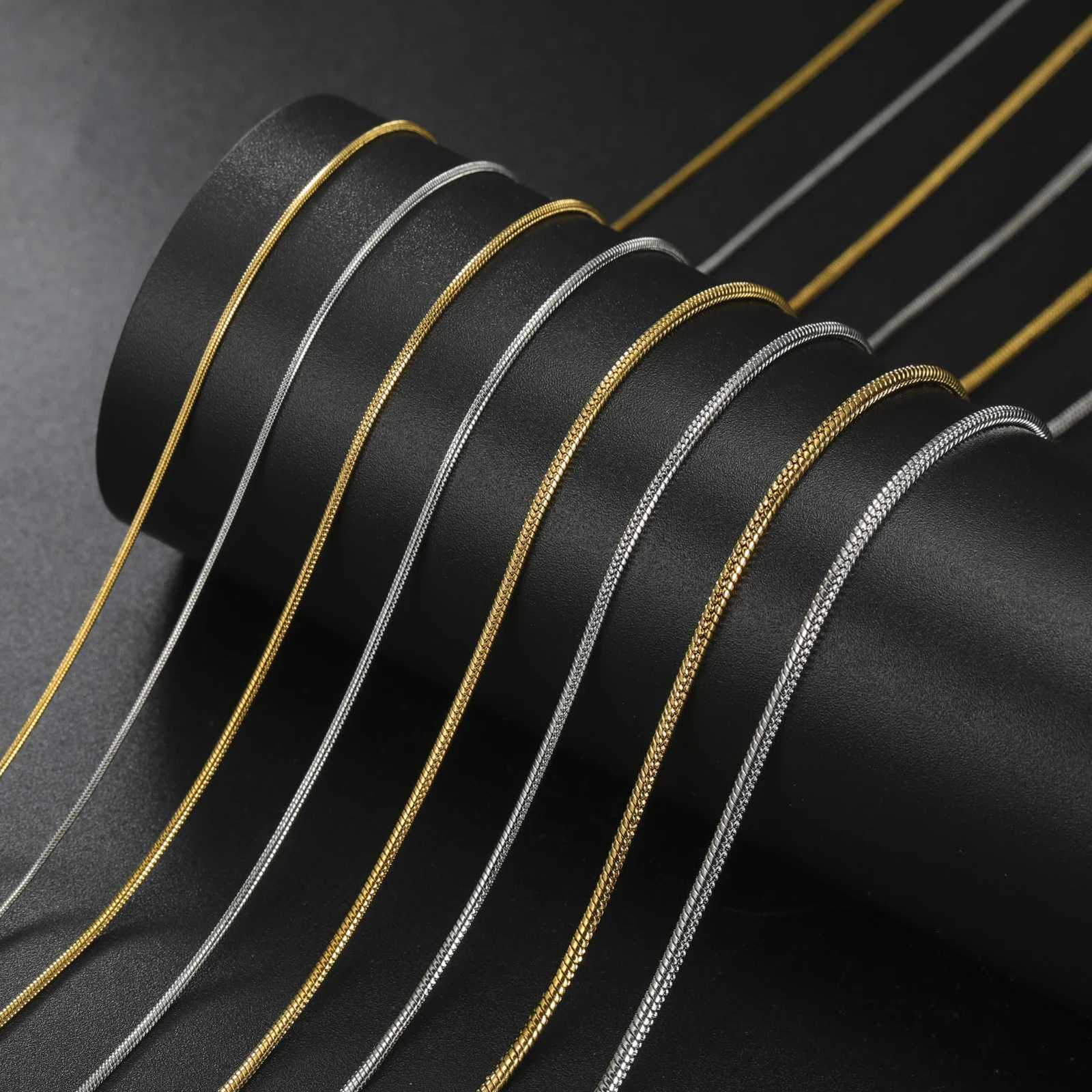 COOLTIME Waterproof Stainless Steel Snake Chain Necklace 0.9/1.2/1.5/2mm High Quality Trendy Chain Jewelry Accessories XJ250708