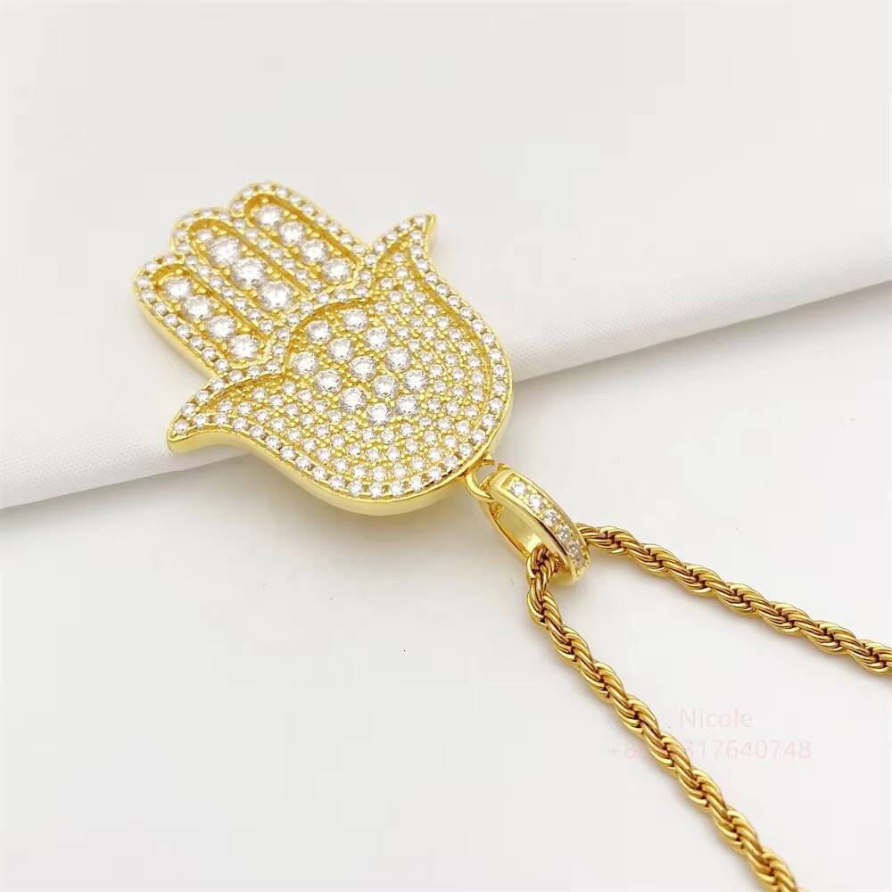 Hot Sale Fashion Bling Diamond Gemstone Fine Jewelry Pendants Charms Moissanite Hip Hop Gold Pendants